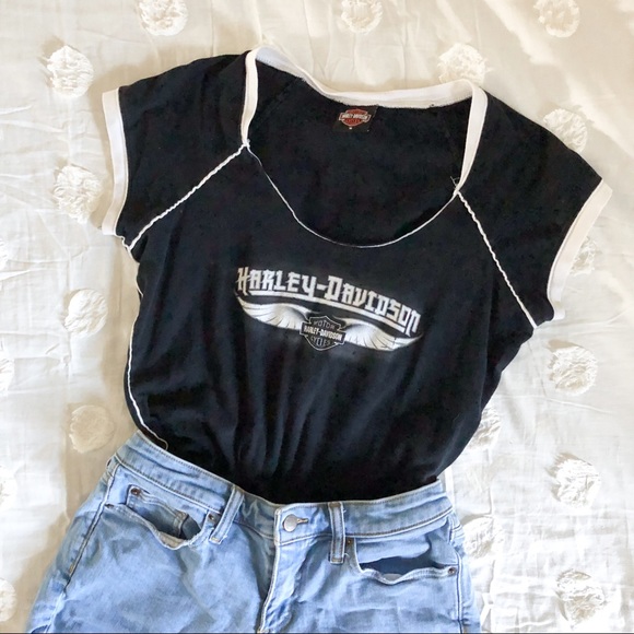 Harley-Davidson Tops - Harley Davidson Black Baby Tee